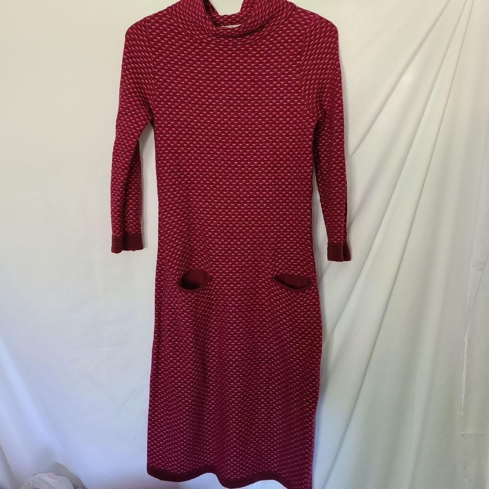 Boden mock neck‎ cotton/wool blend long sleeve dress with pockets sz 6 Long